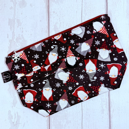 Snowflake Gnomes Zipped Project Bag - Large Size