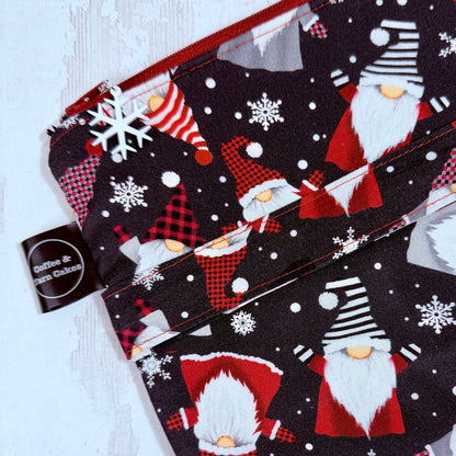 Snowflake Gnomes Zipped Project Bag - Large Size