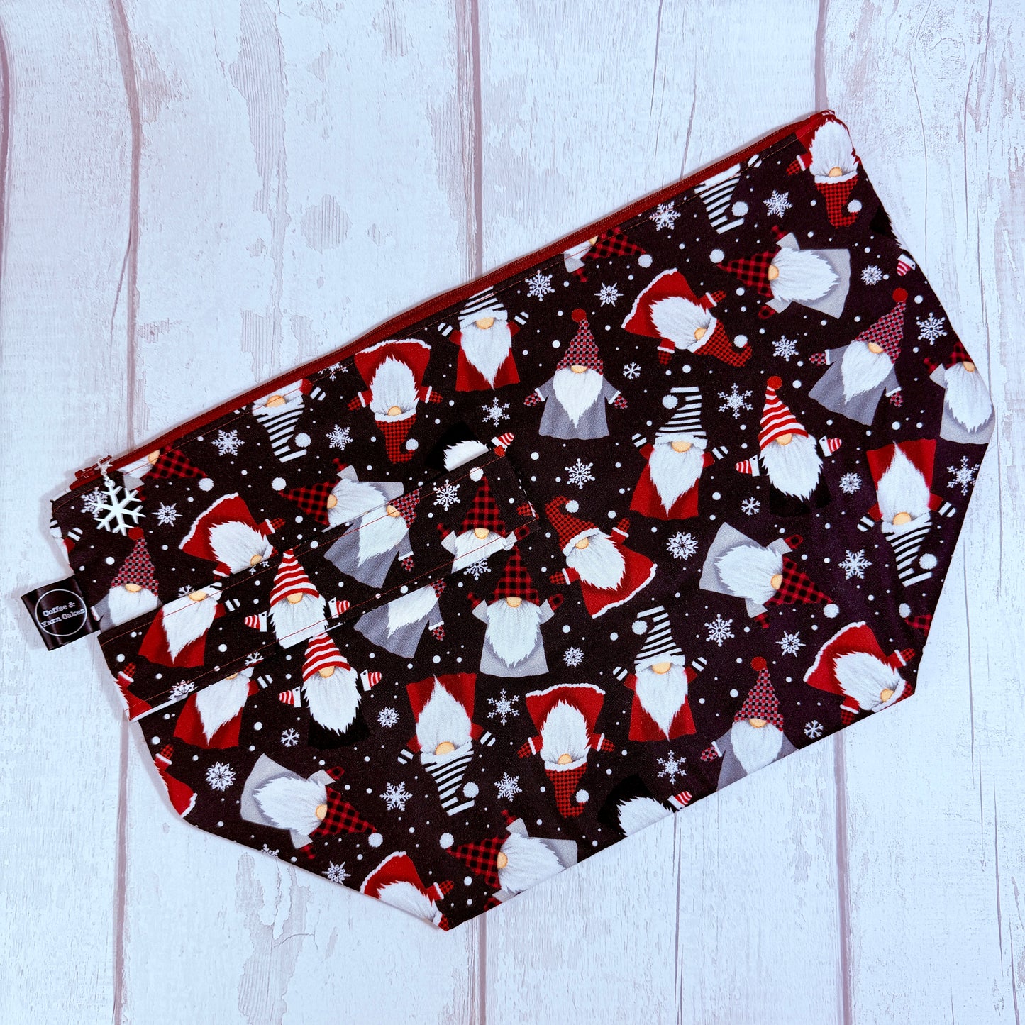 Snowflake Gnomes Zipped Project Bag - Extra Large Size