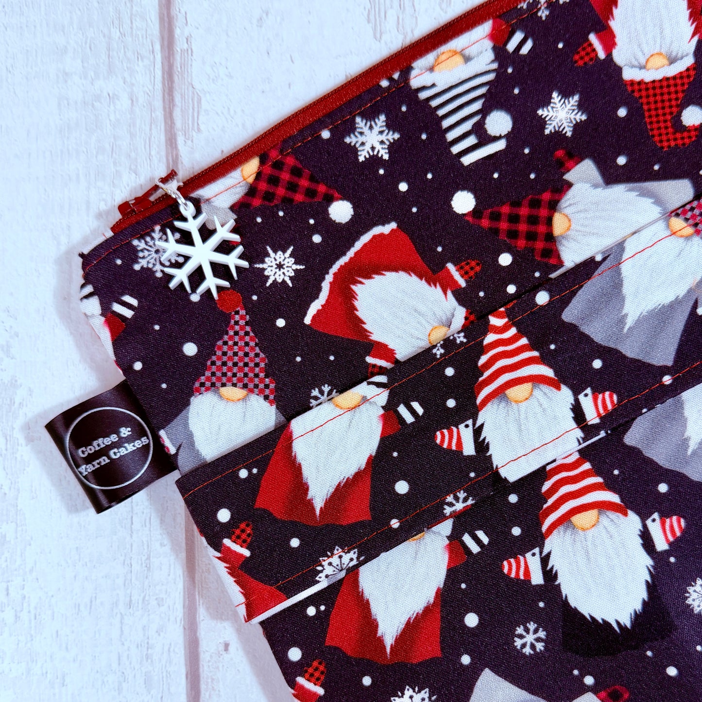 Snowflake Gnomes Zipped Project Bag - Extra Large Size