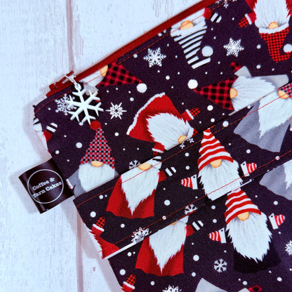 Snowflake Gnomes Zipped Project Bag - Extra Large Size