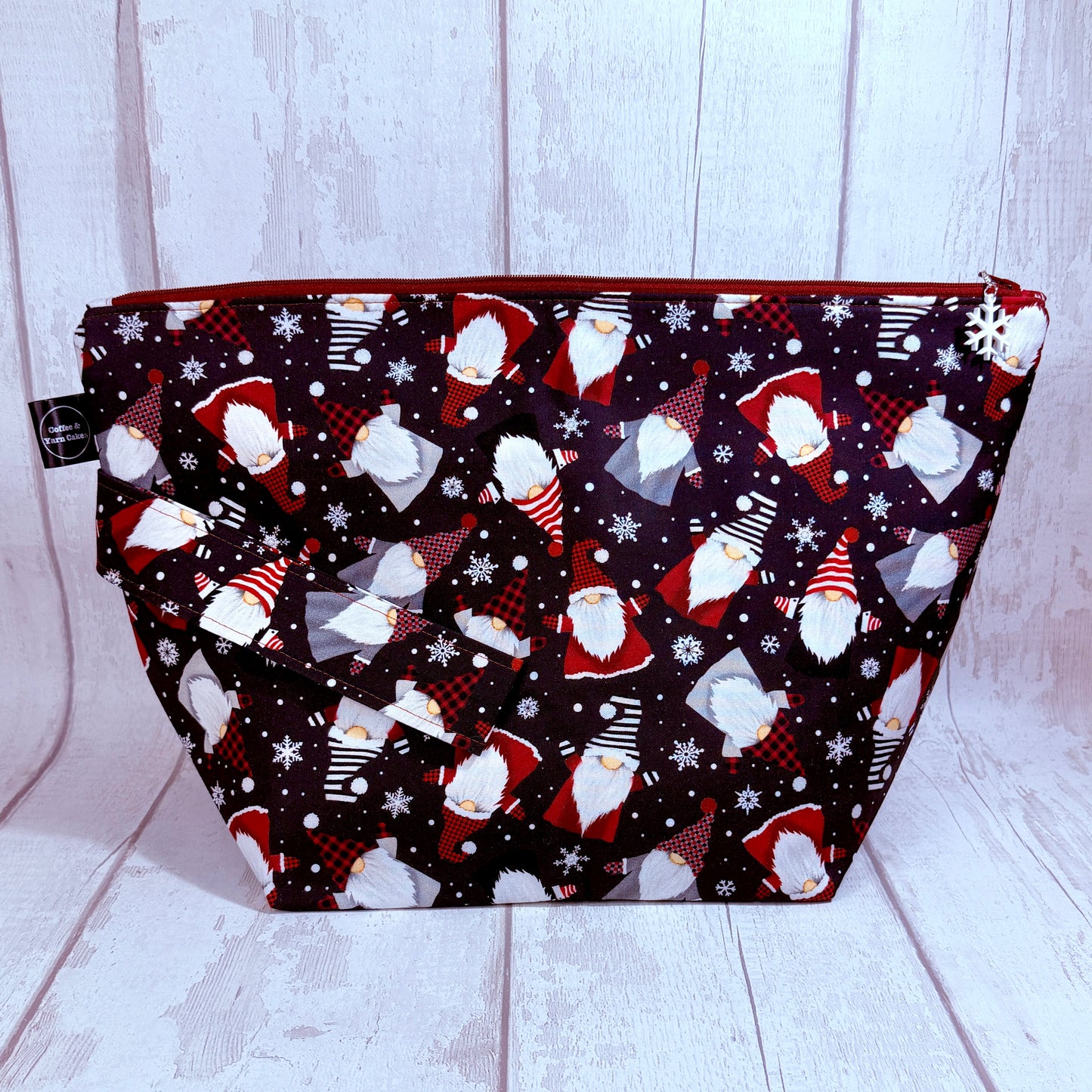 Snowflake Gnomes Zipped Project Bag - Extra Large Size
