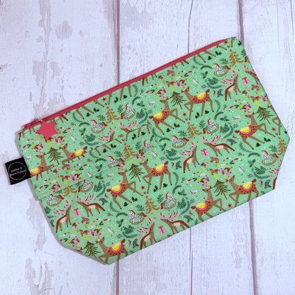 Oh Deer, it's Christmas Zipped Project Bag - Large Size