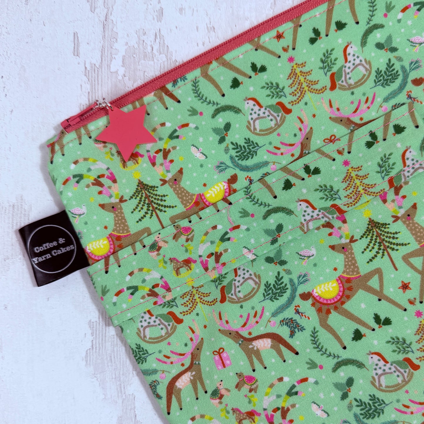 Oh Deer, it's Christmas Zipped Project Bag - Large Size