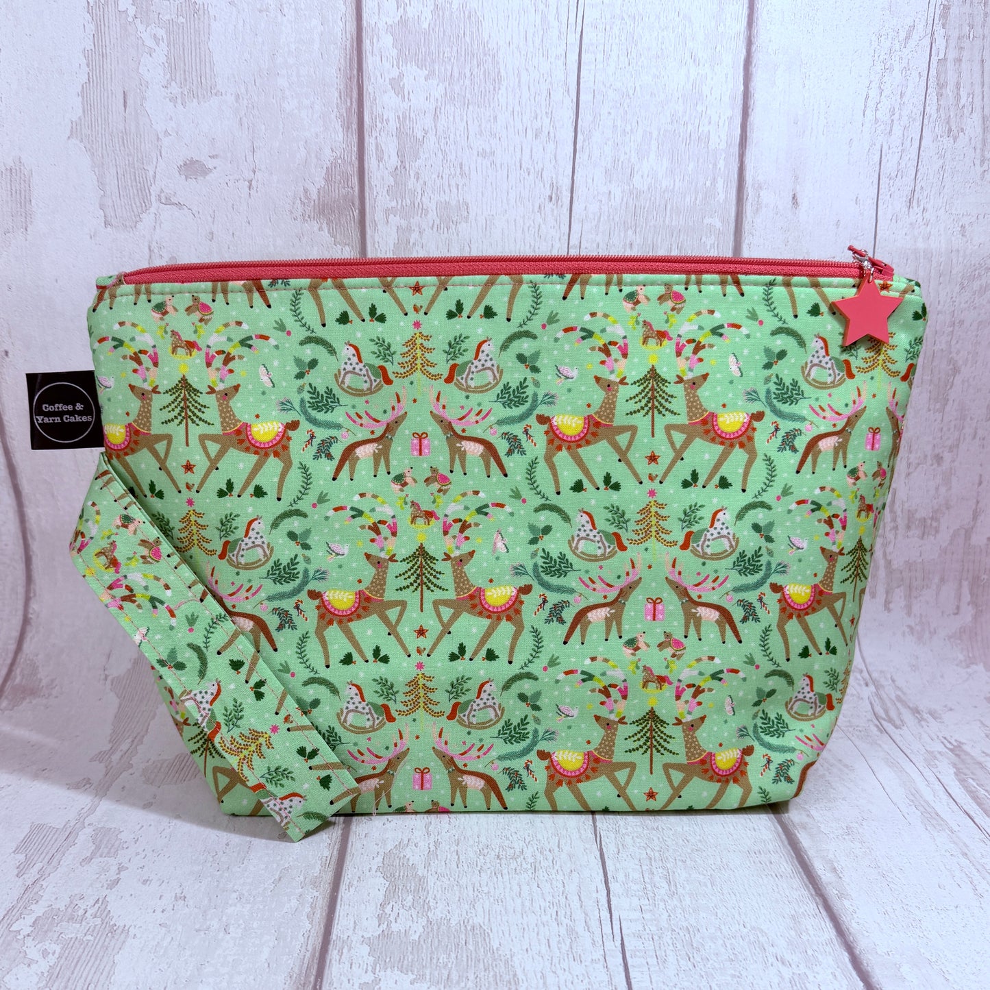 Oh Deer, it's Christmas Zipped Project Bag - Large Size