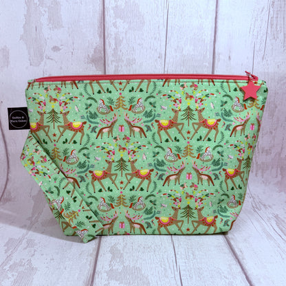 Oh Deer, it's Christmas Zipped Project Bag - Large Size