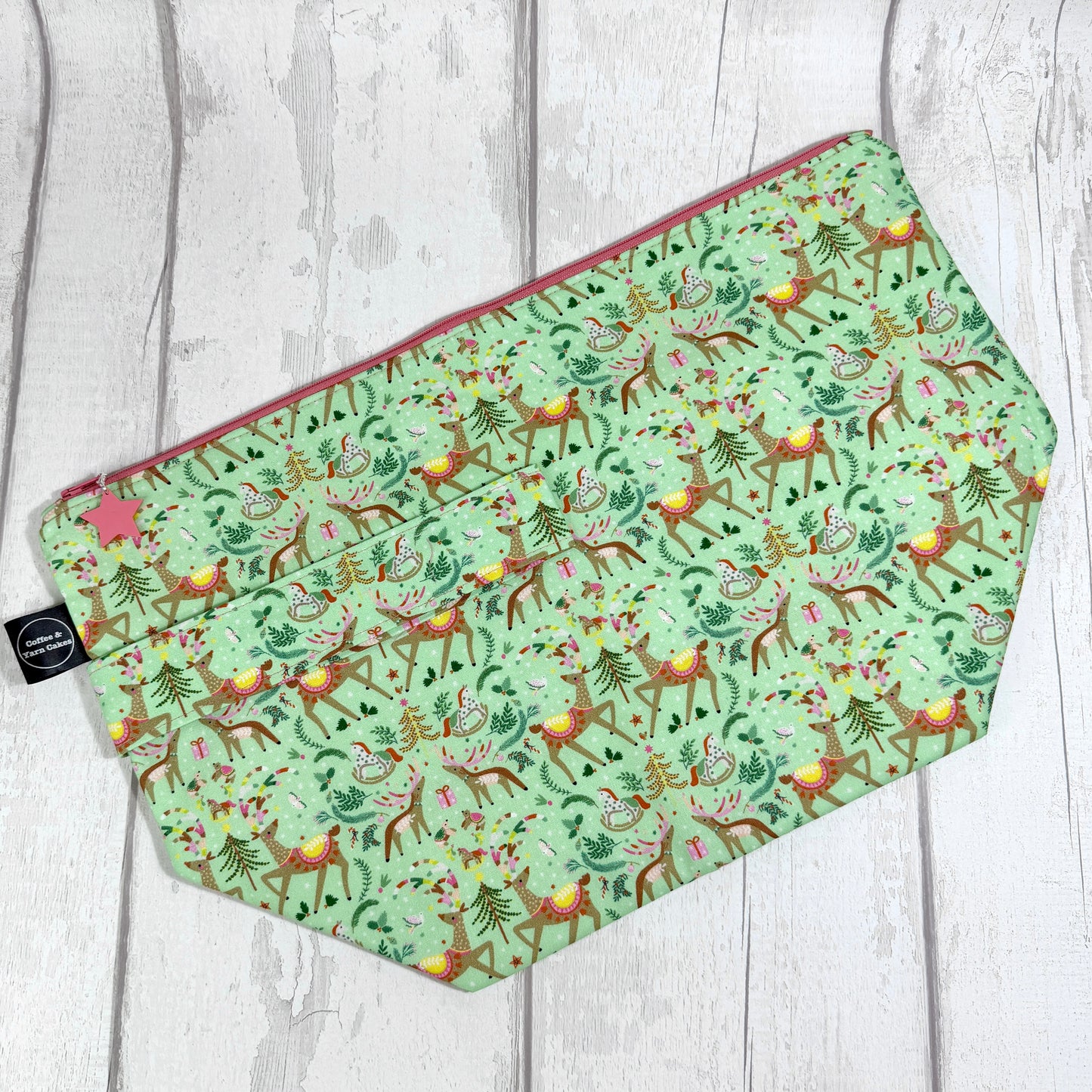 Oh Deer, it's Christmas Zipped Project Bag - Extra Large Size