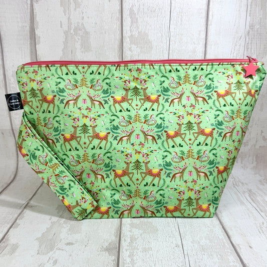 Oh Deer, it's Christmas Zipped Project Bag - Extra Large Size