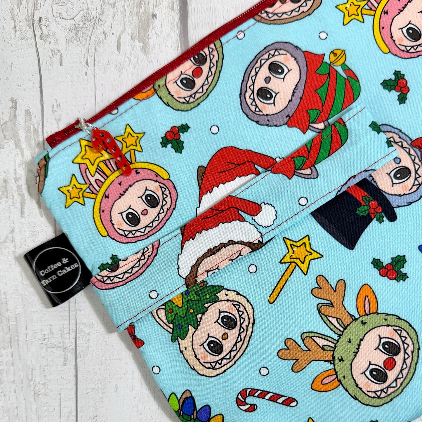 Festive Labubu Zipped Project Bag - Large Size