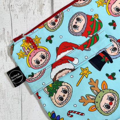 Festive Labubu Zipped Project Bag - Large Size