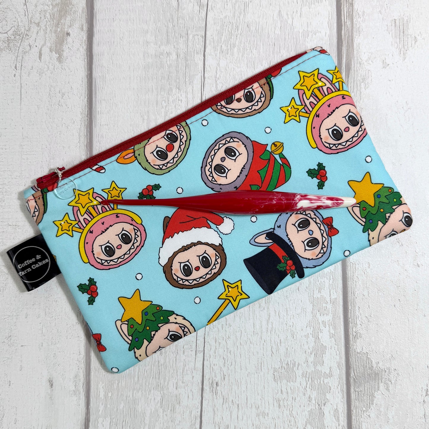 Festive Labubu Zipped Notions Hook DPN Pouch/Case