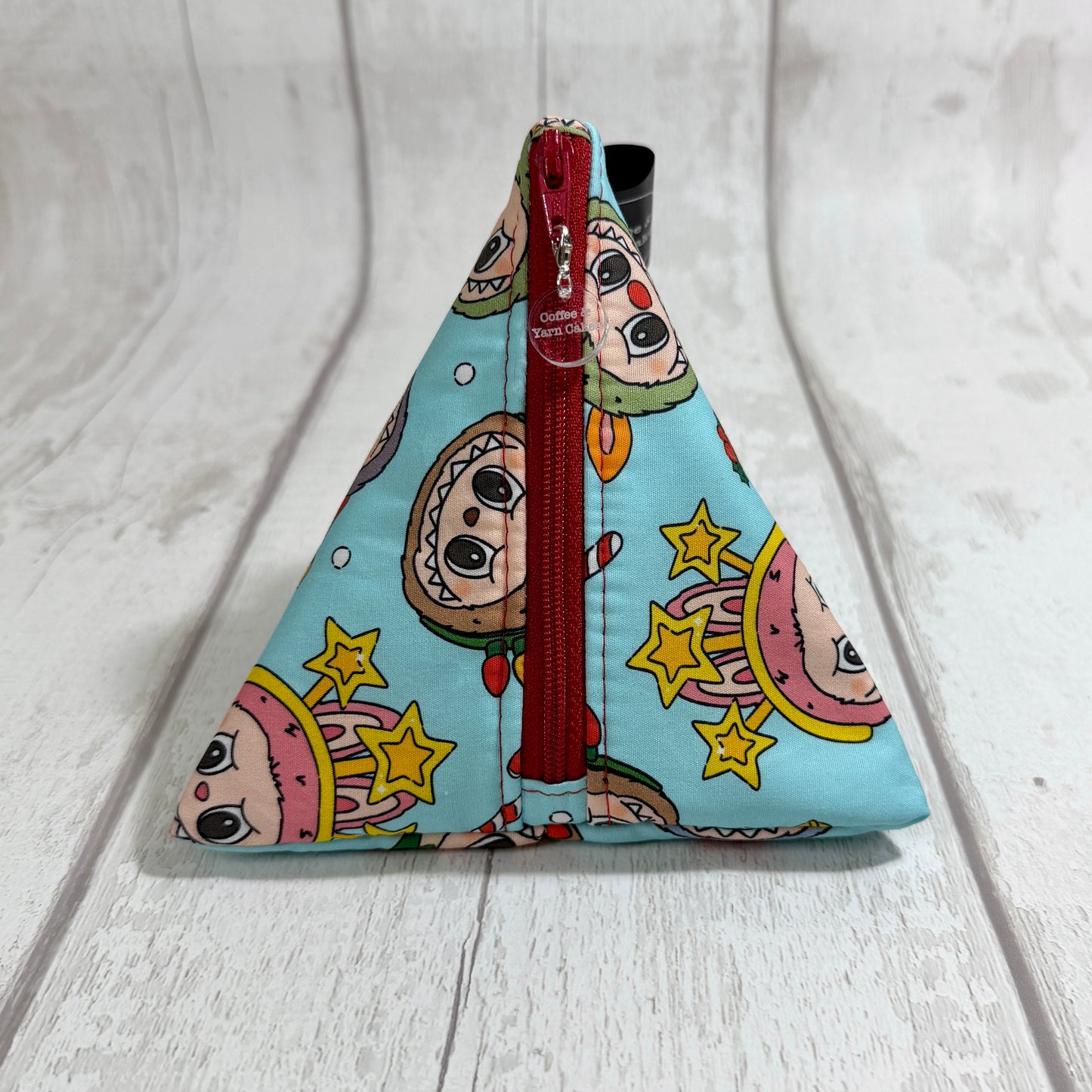 Festive Labubu Zipped Fabric Pyramid Notions Pouch