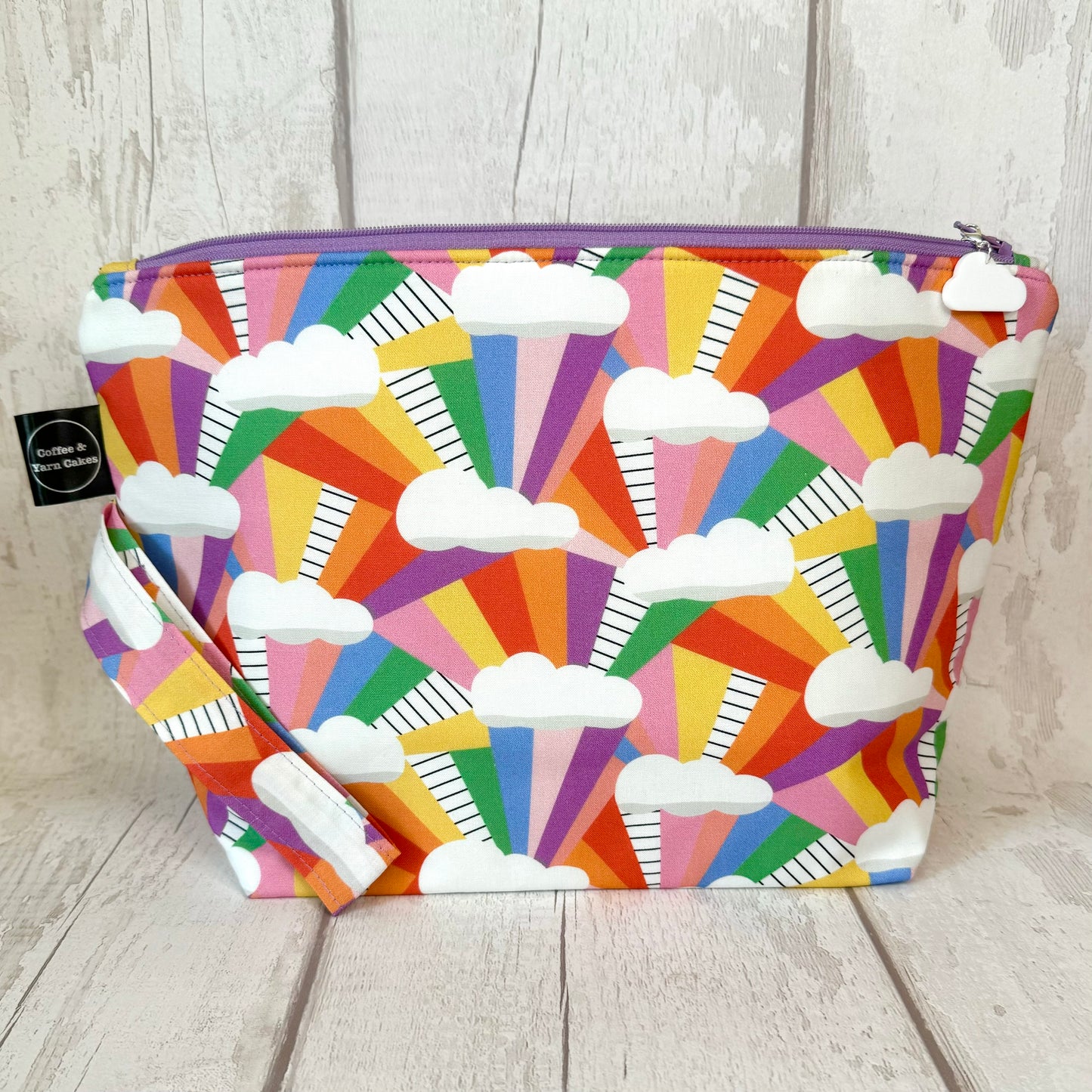 Projekttasche mit Reißverschluss „After The Rain Rainbow Clouds“ – groß