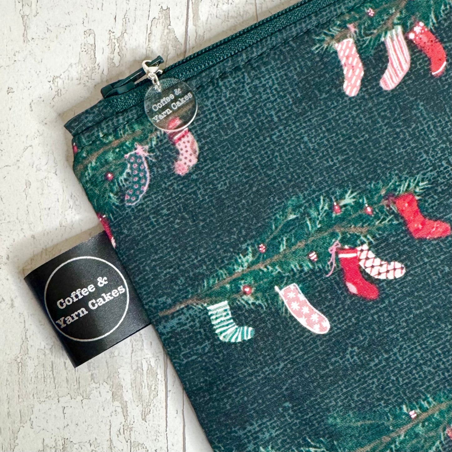 Deck The Halls Christmas Stockings Zipped Notions Hook DPN Pouch/Case