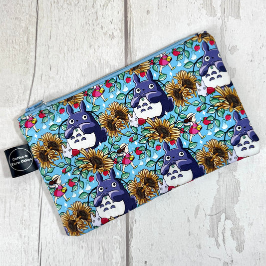 Sunflower Totoro Zipped Notions Hook DPN Pouch/Case