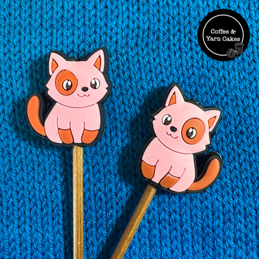 Pink Kitty Cats Stitch Stoppers 1 Pair