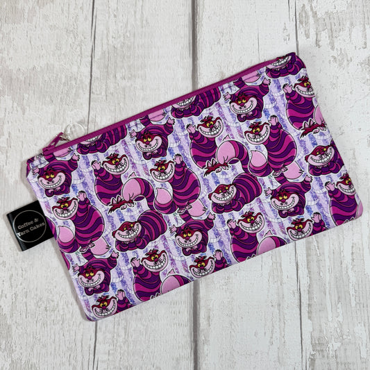 Cheshire Cat Wonderland Zipped Notions Hook DPN Pouch/Case