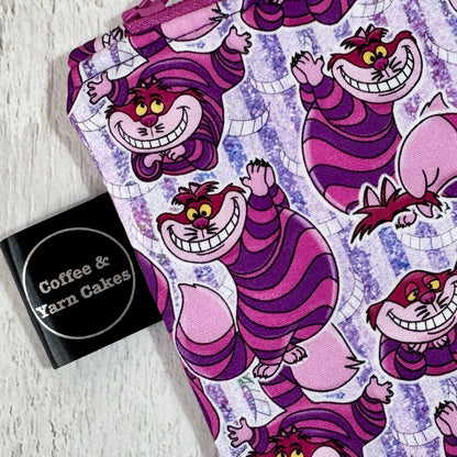 Cheshire Cat Wonderland Zipped Notions Hook DPN Pouch/Case