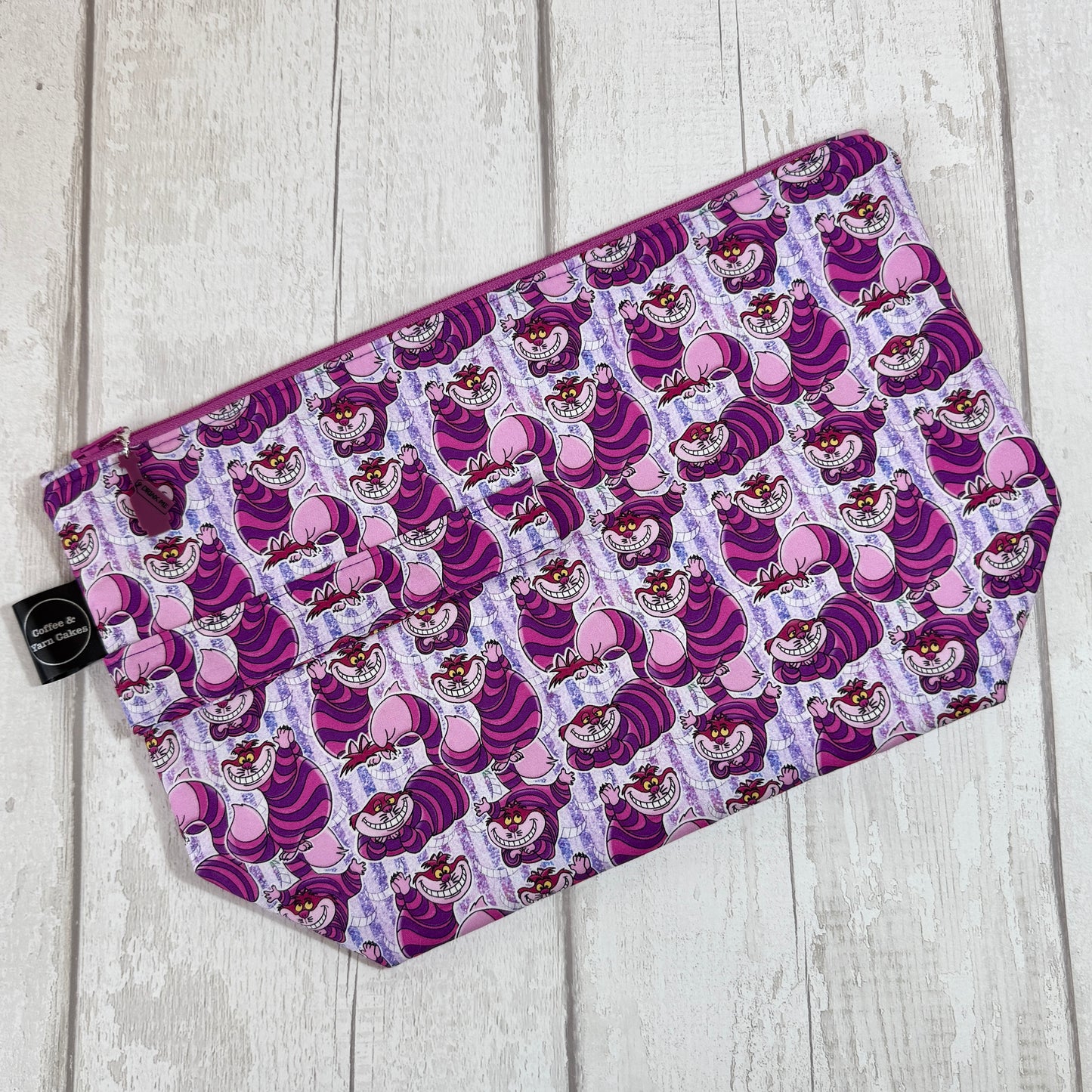 Chesire Cat Wonderland Zipped Project Bag - Large Size