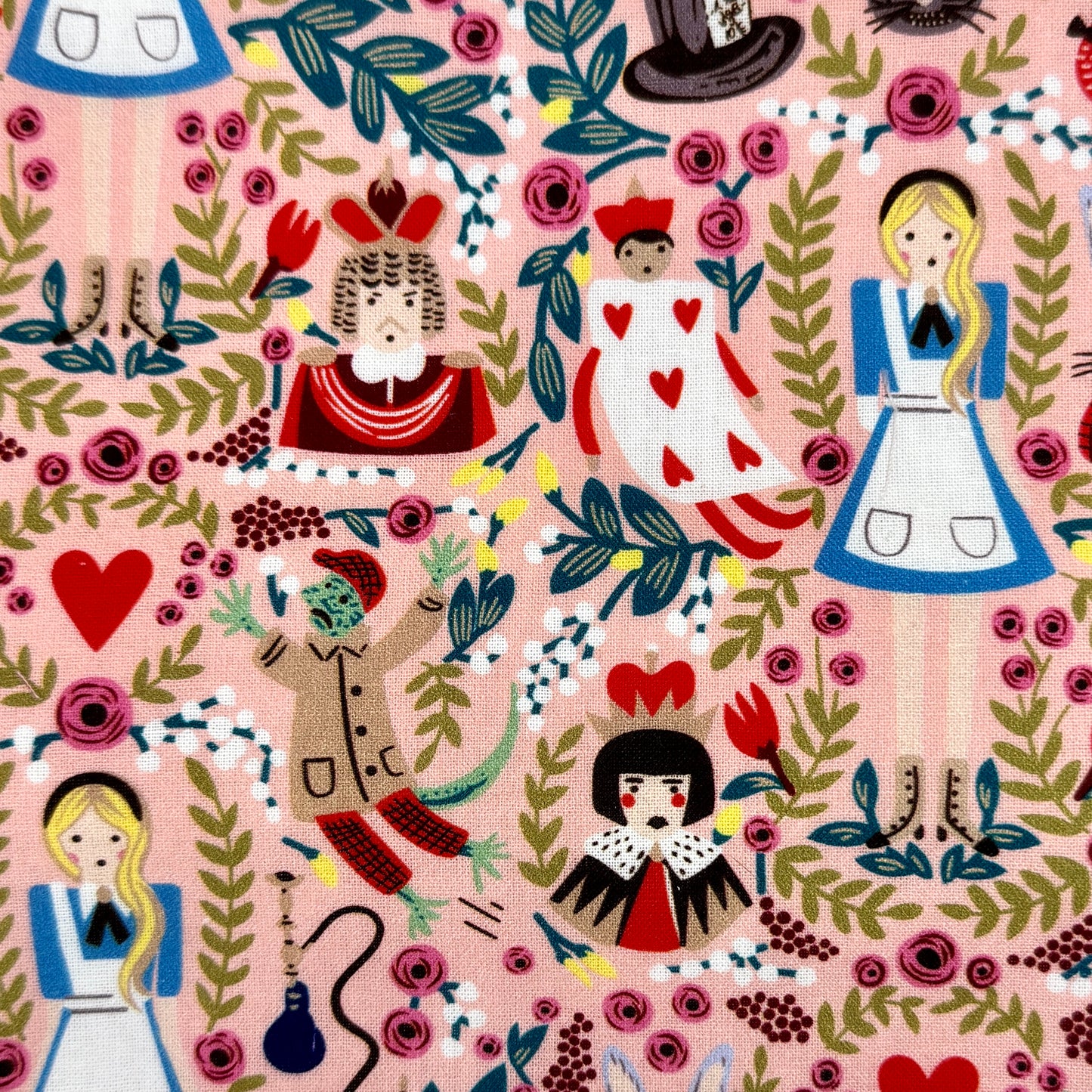 Pink Alice In Wonderland Zipped Project Bag - Small/Sock Size