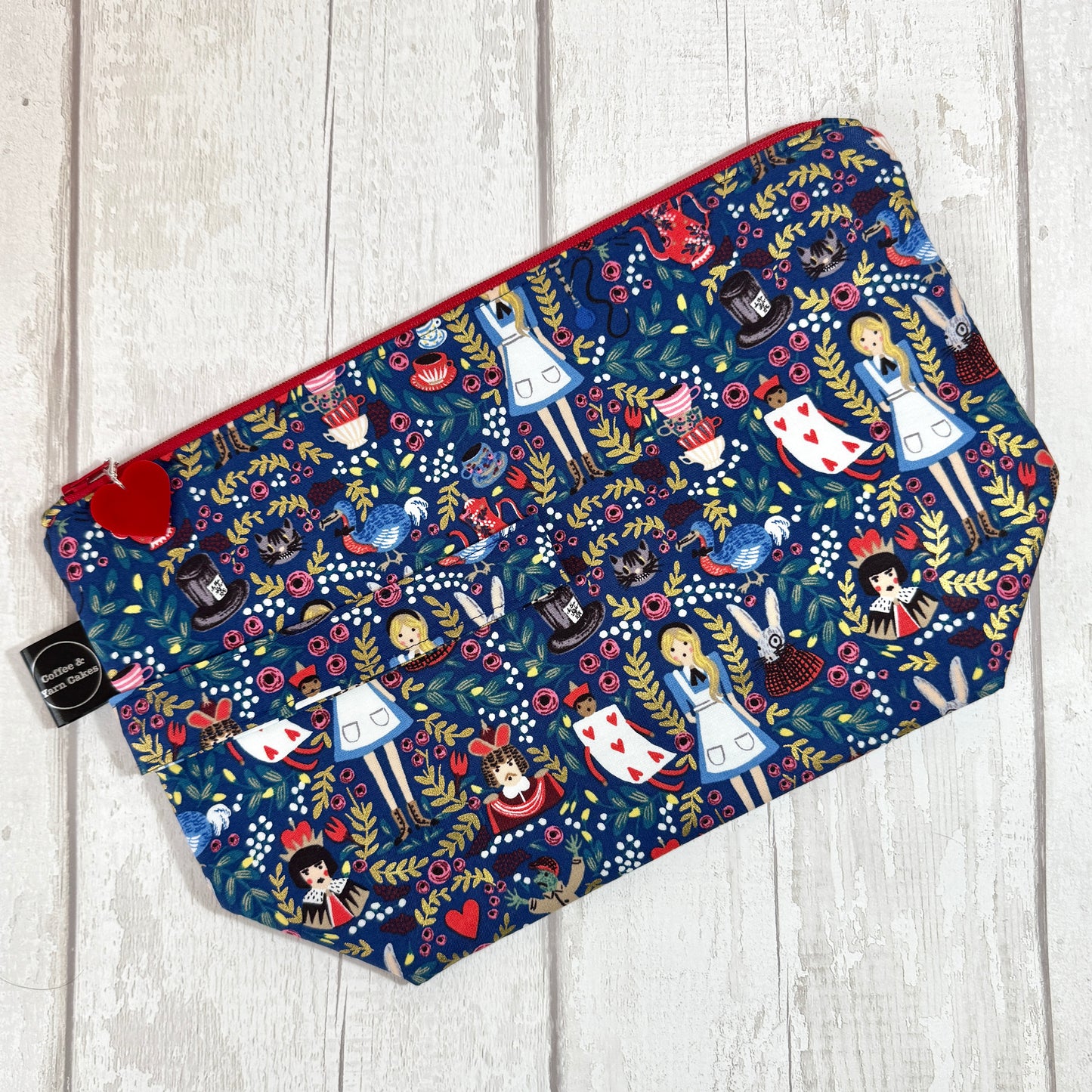Alice In Wonderland Zipped Project Bag - Large Size