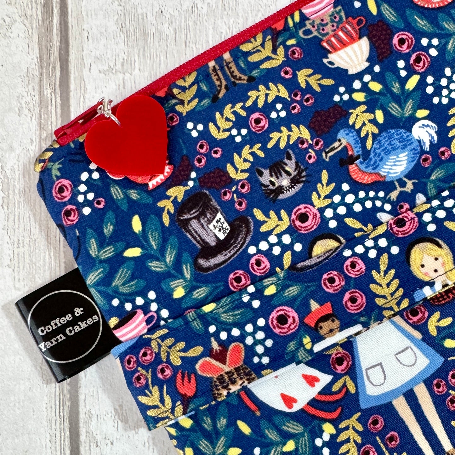Alice In Wonderland Zipped Project Bag - Large Size