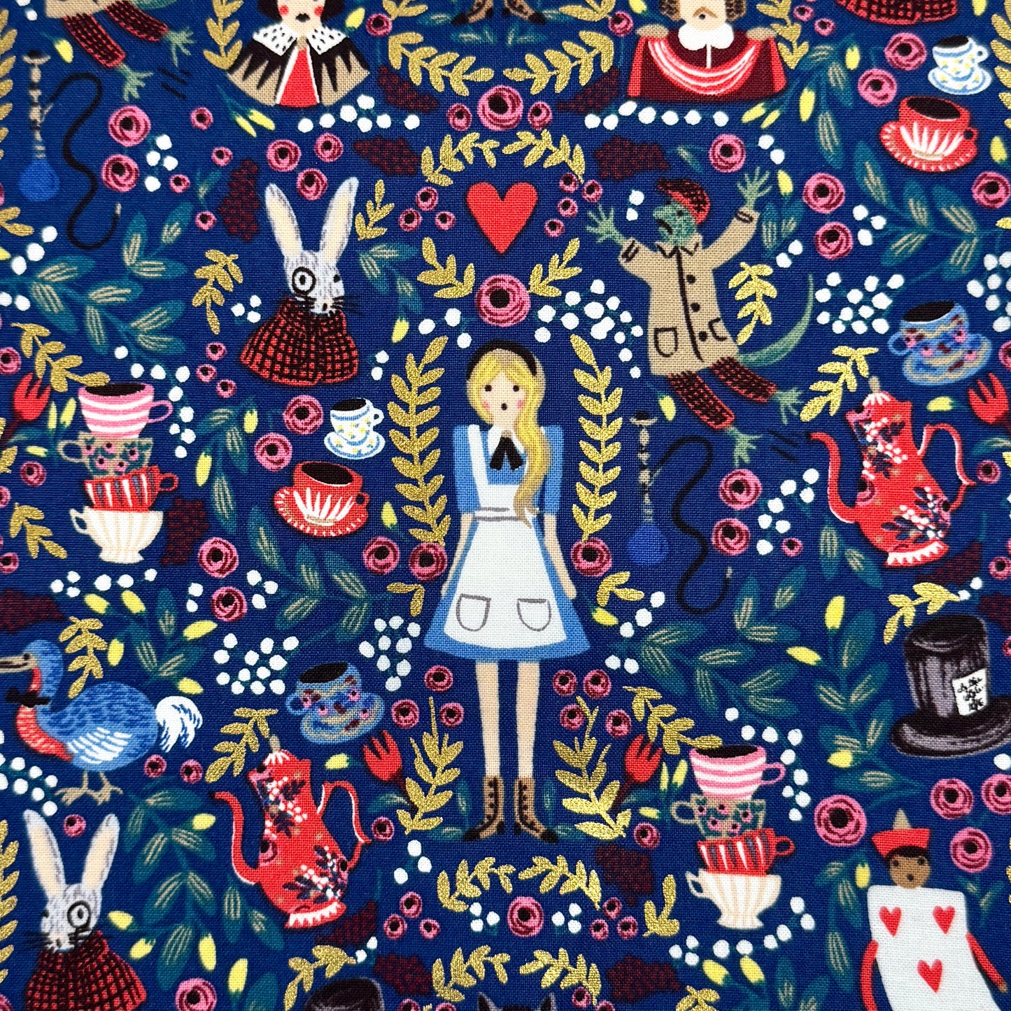 Alice In Wonderland Zipped Project Bag - Large Size