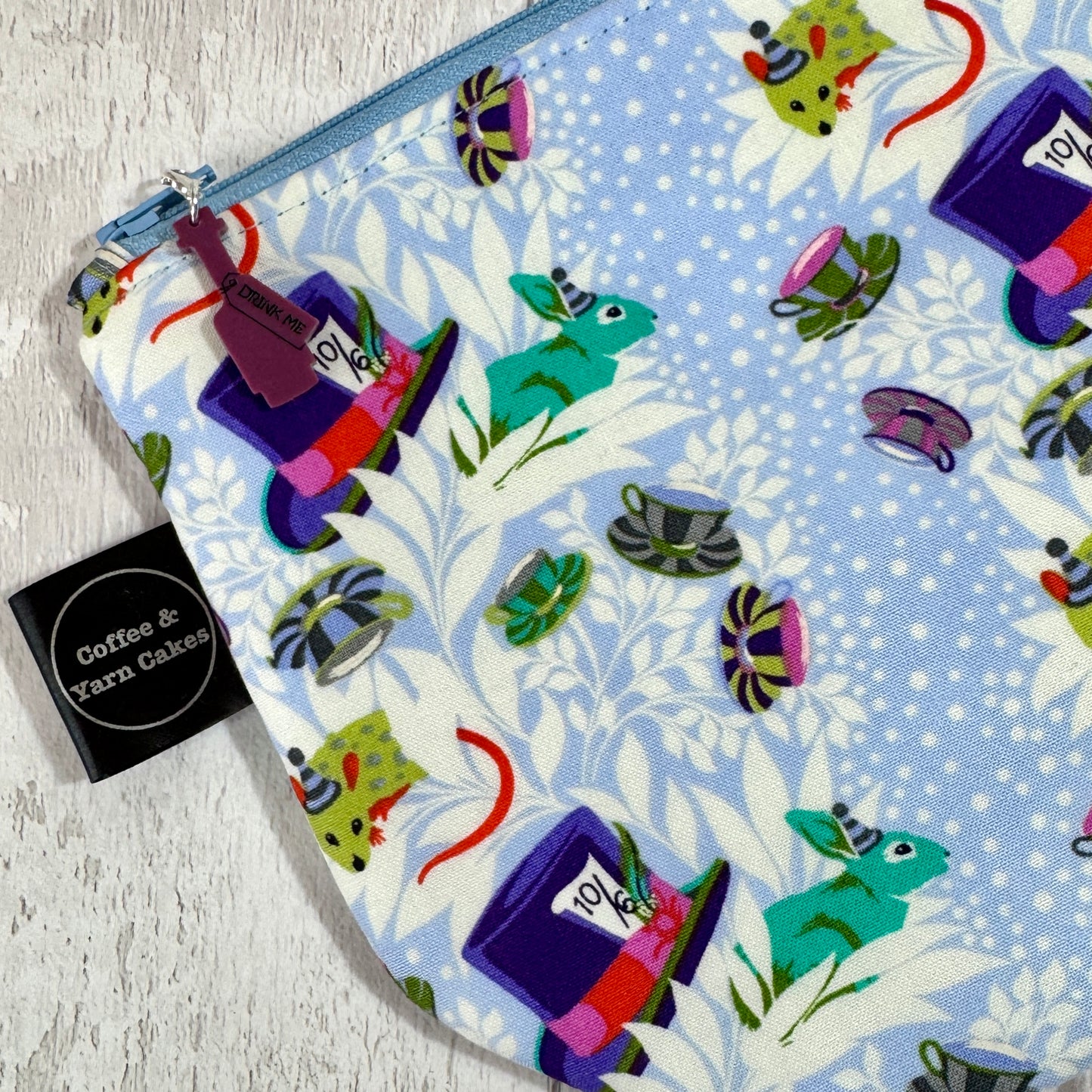 Curiouser 6pm Somewhere Wonderland Zipped Project Bag - Small/Sock Size
