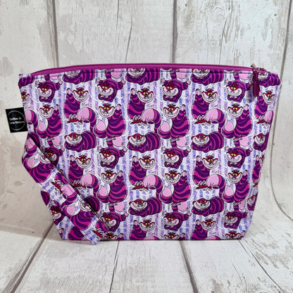 Chesire Cat Wonderland Zipped Project Bag - Large Size