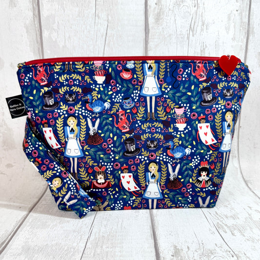 Alice In Wonderland Zipped Project Bag - Large Size