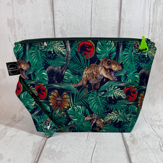 *Custom Order for Lucy* Jurassic Dinosaurs Zipped Project Bag - Large Size