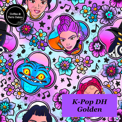 K-Pop DH Golden Zipped Project Bag - Large Size