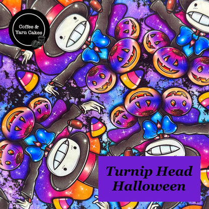 Turnip Head Halloween Zipped Project Bag - Large Size