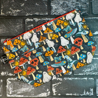 Spook Shrooms Zipped Project Bag - Large Size