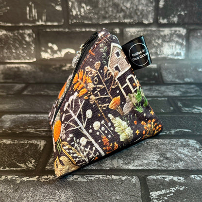 Embroidered Ghost Zipped Fabric Pyramid Notions Pouch