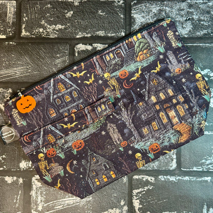 Haunted House Zipped Project Bag - Large Size