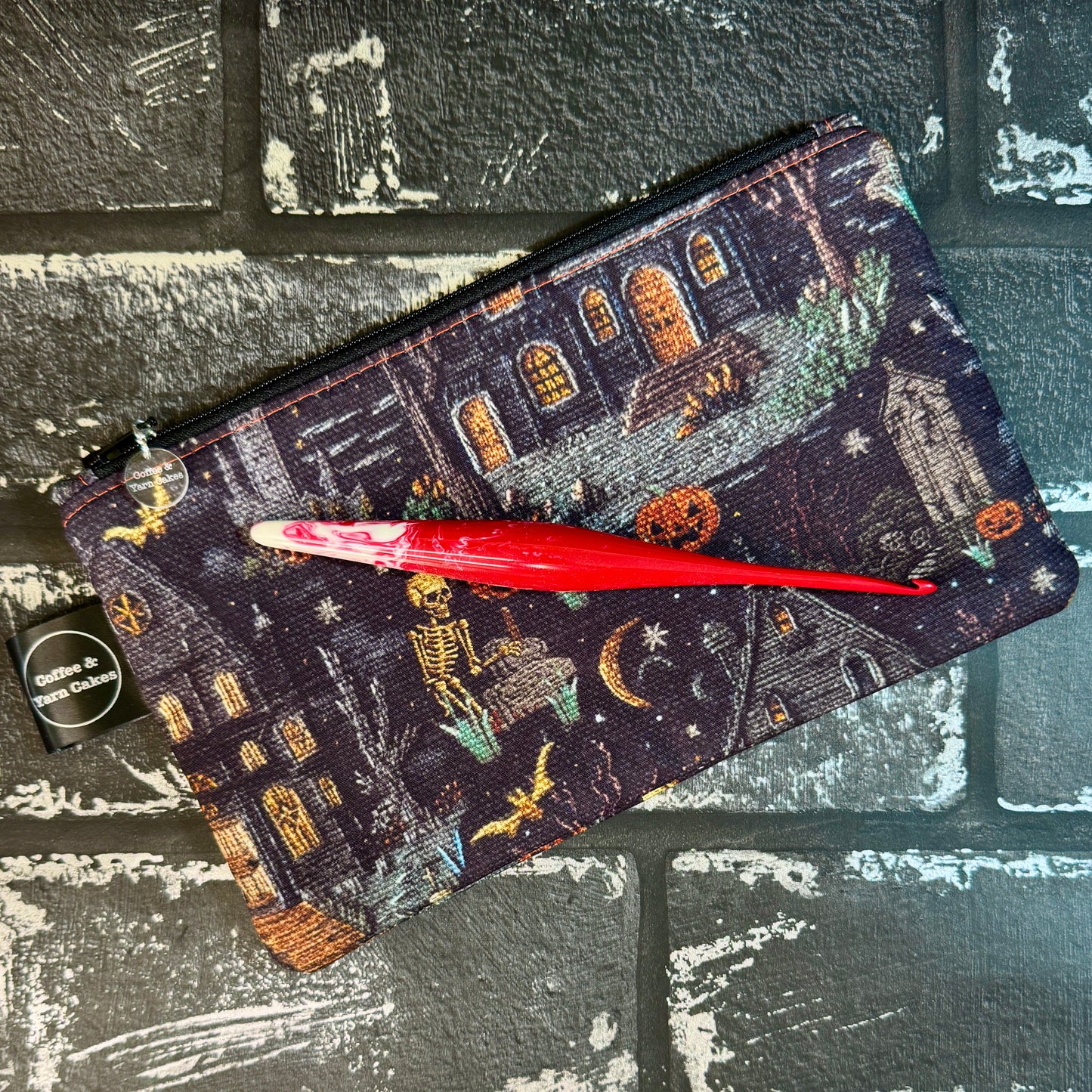 Haunted House Zipped Notions Hook DPN Pouch/Case