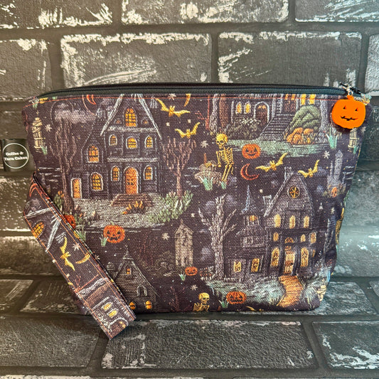 Haunted House Zipped Project Bag - Large Size