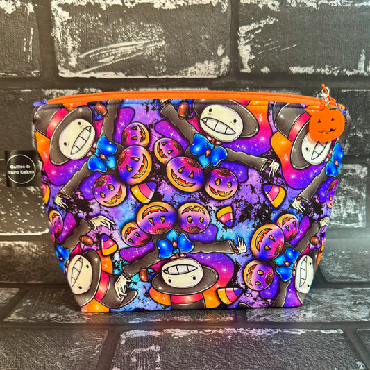 Turnip Head Halloween Zipped Project Bag - Small/Sock Size