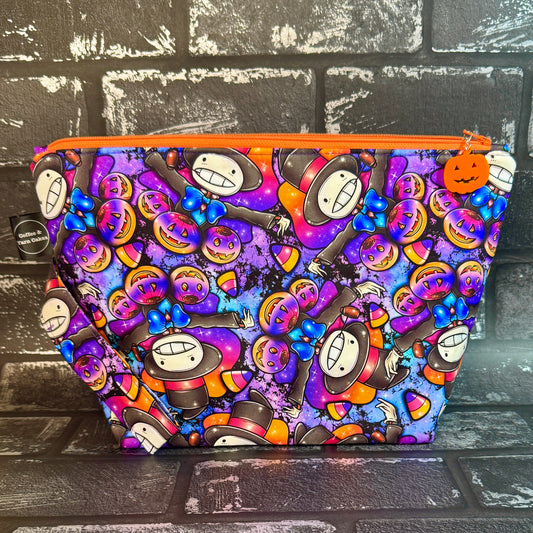Turnip Head Halloween Zipped Project Bag - Large Size