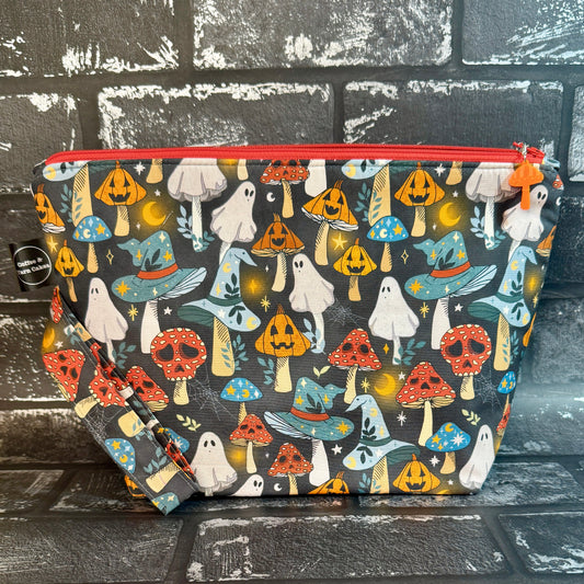 Spook Shrooms Zipped Project Bag - Large Size