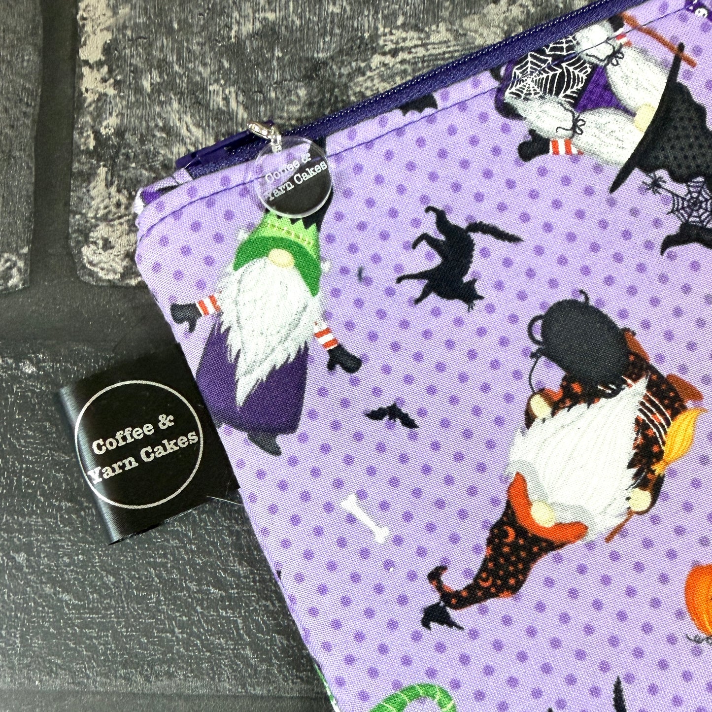Gnome-ster Mash Halloween Gnomes Zipped Notions Hook DPN Pouch/Case