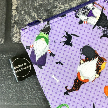 Gnome-ster Mash Halloween Gnomes Zipped Notions Hook DPN Pouch/Case
