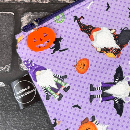 Gnome-ster Mash Halloween Gnomes Zipped Project Bag - Small/Sock Size