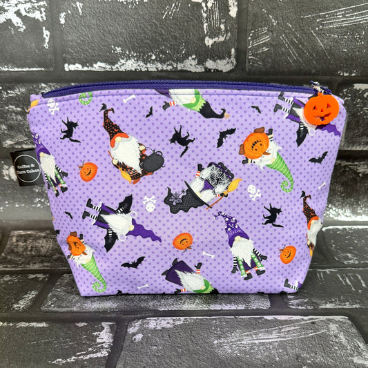 Gnome-ster Mash Halloween Gnomes Zipped Project Bag - Small/Sock Size