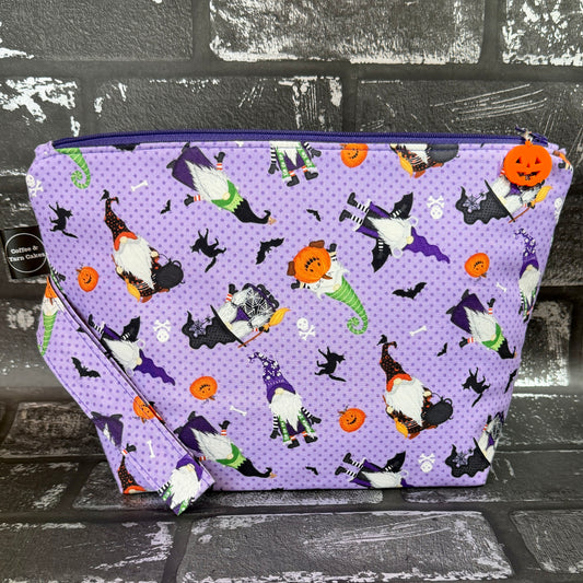 Gnome-ster Mash Halloween Gnomes Zipped Project Bag - Large Size