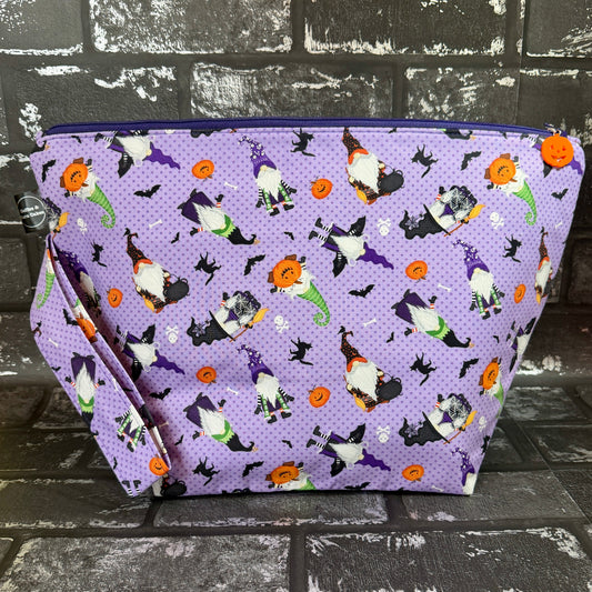 Gnome-ster Mash Halloween Gnomes Zipped Project Bag - Extra Large Size