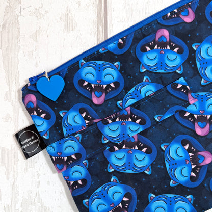 Derpy Tiger Zipped Project Bag - Large Size