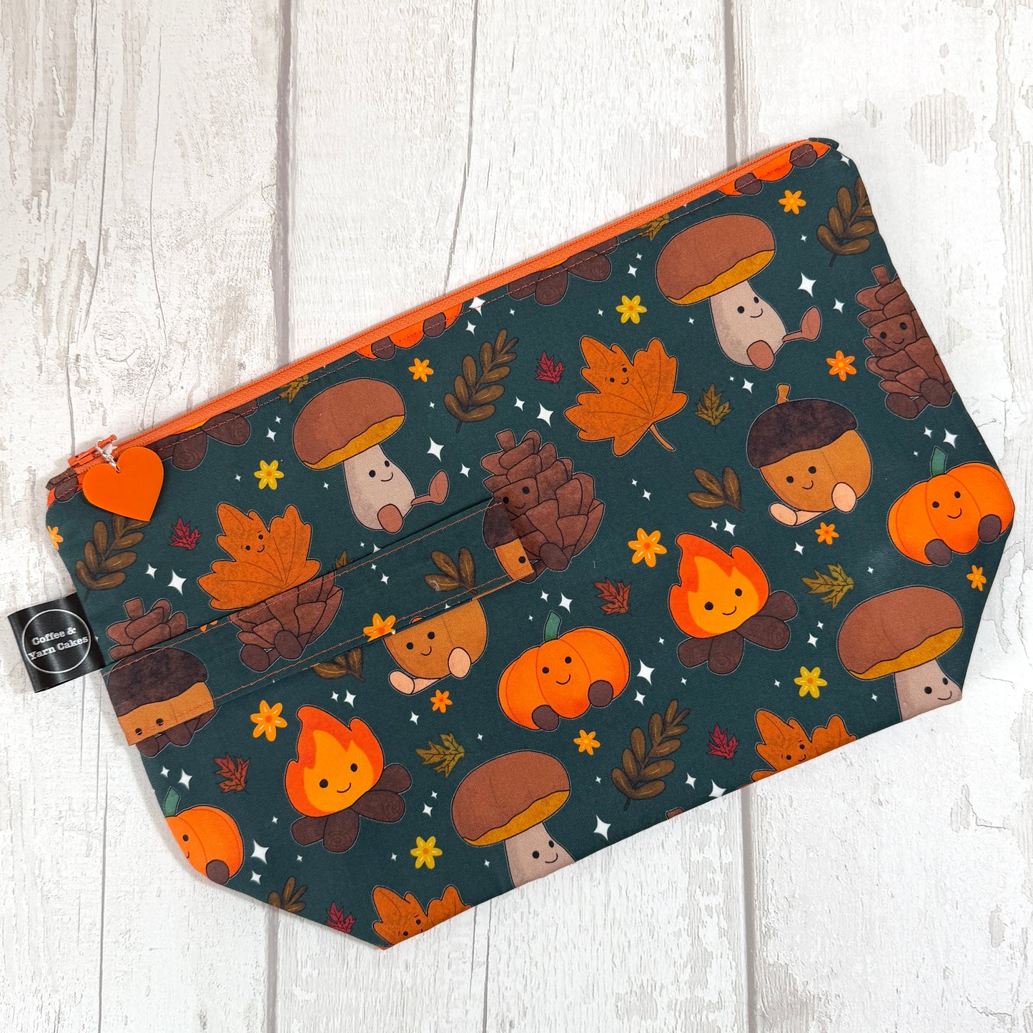 Autumn Friends Zipped Project Bag - Large Size