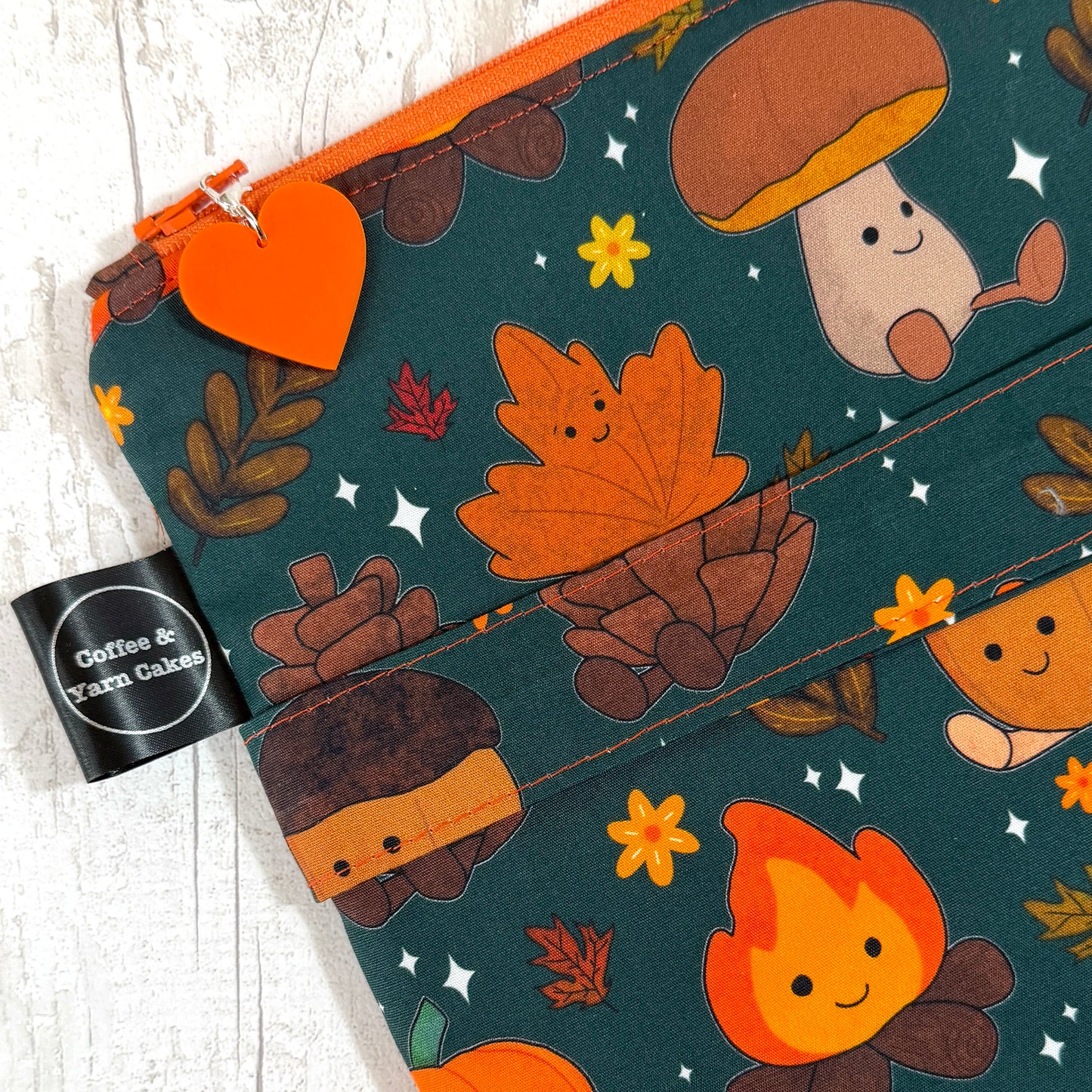 Autumn Friends Zipped Project Bag - Large Size